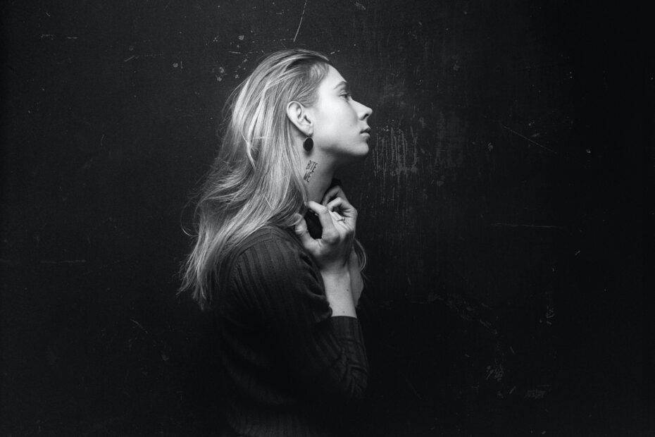 grayscale photo of woman